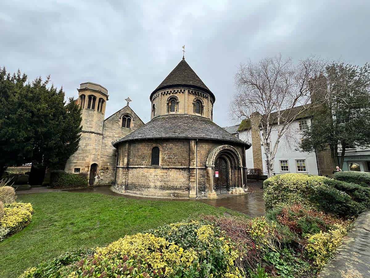 Medieval Round Church in Cambridge, a historic landmark and top sightseeing tour destination.