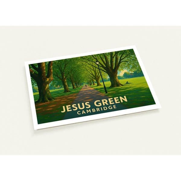 Vintage-style Jesus Green postcard
