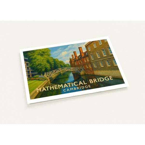 Vintage-style Mathematical Bridge postcard