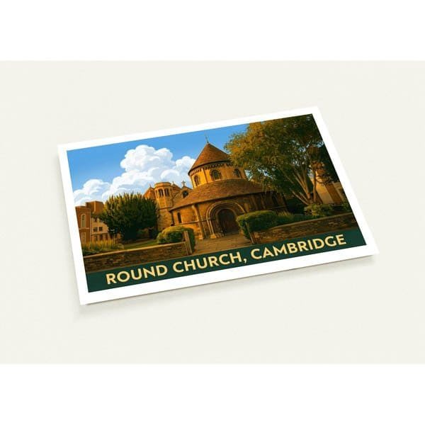 Vintage-style Round Church postcard