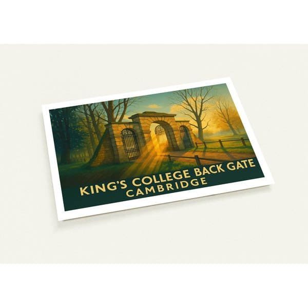Vintage-style King's College Back Gate postcard