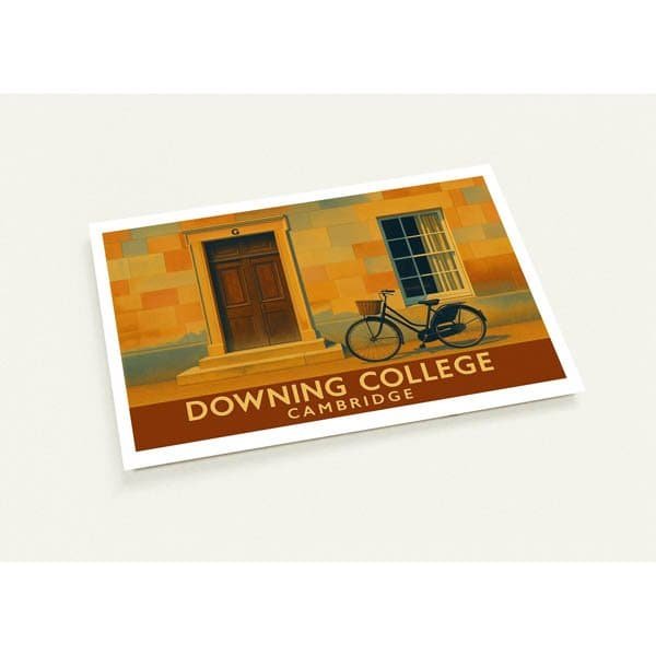 Vintage-style Downing College postcard