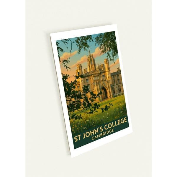 Vintage-style St John's College postcard